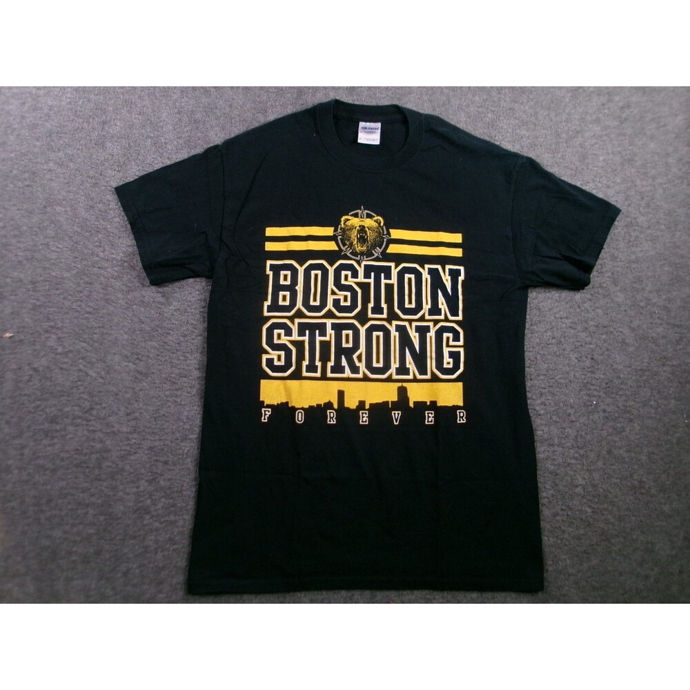 Boston Shirt Men Medium Black Strong Forever Crew Neck City Causal Everyday